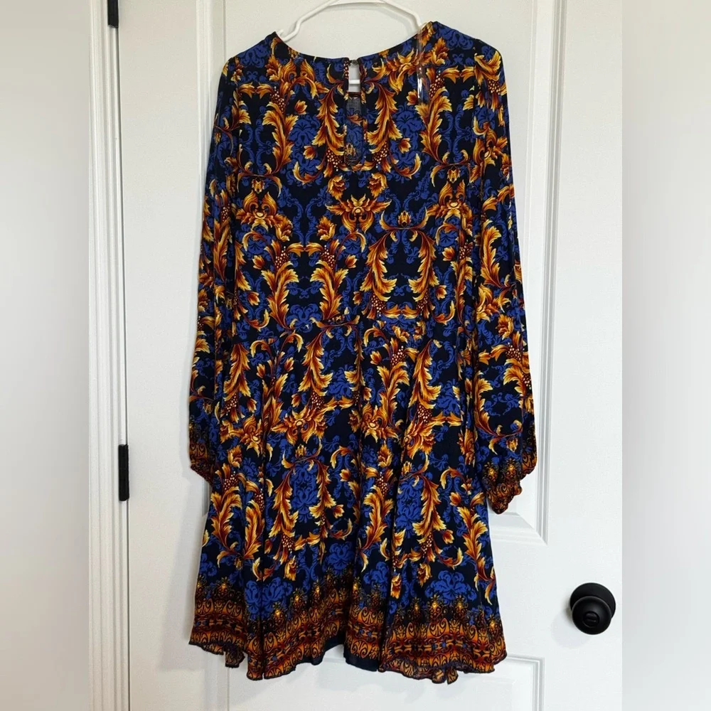 JODIFL “Sarah” Navy Floral Baby Doll Dress - Picture 6 of 10